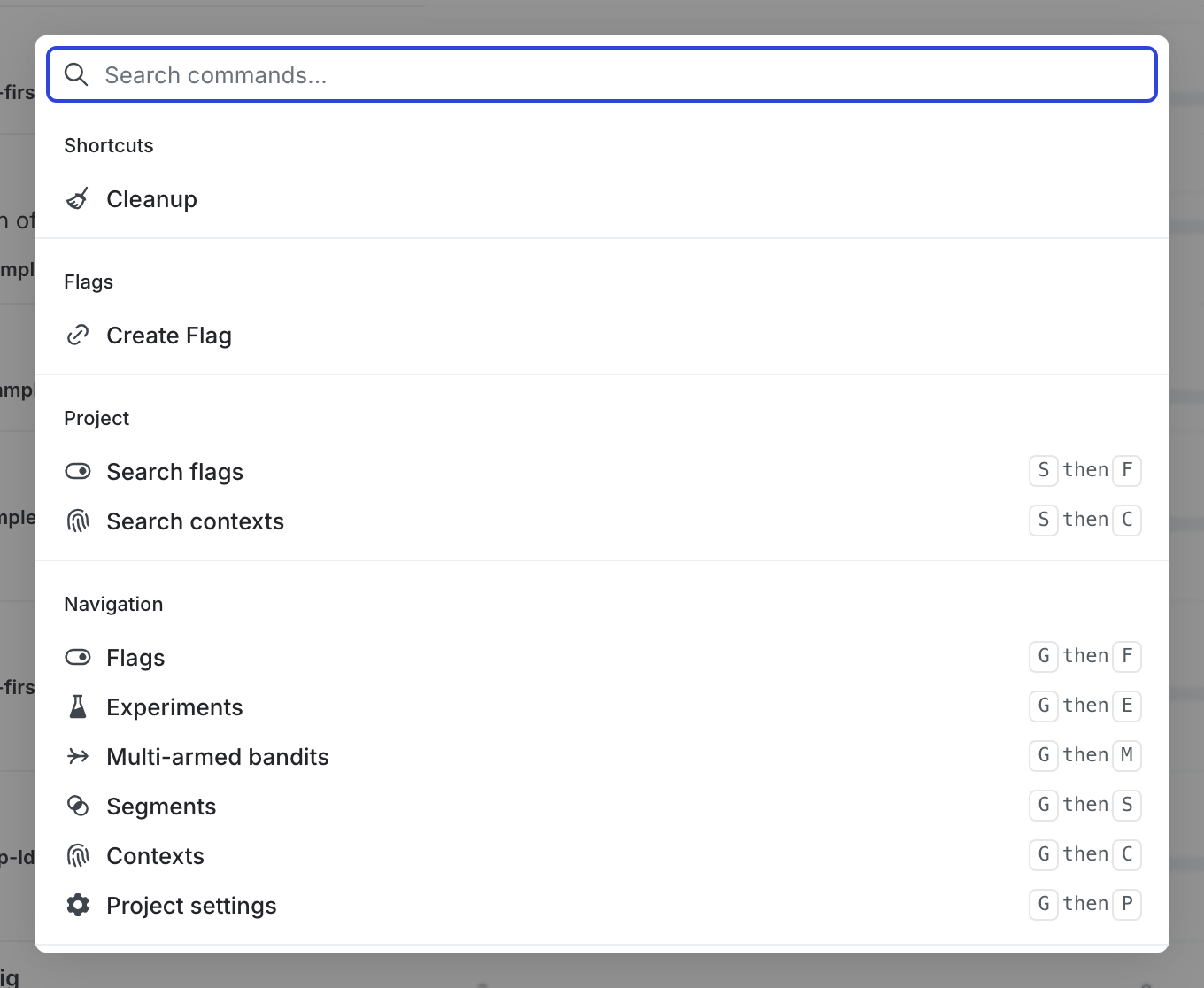 The command palette.