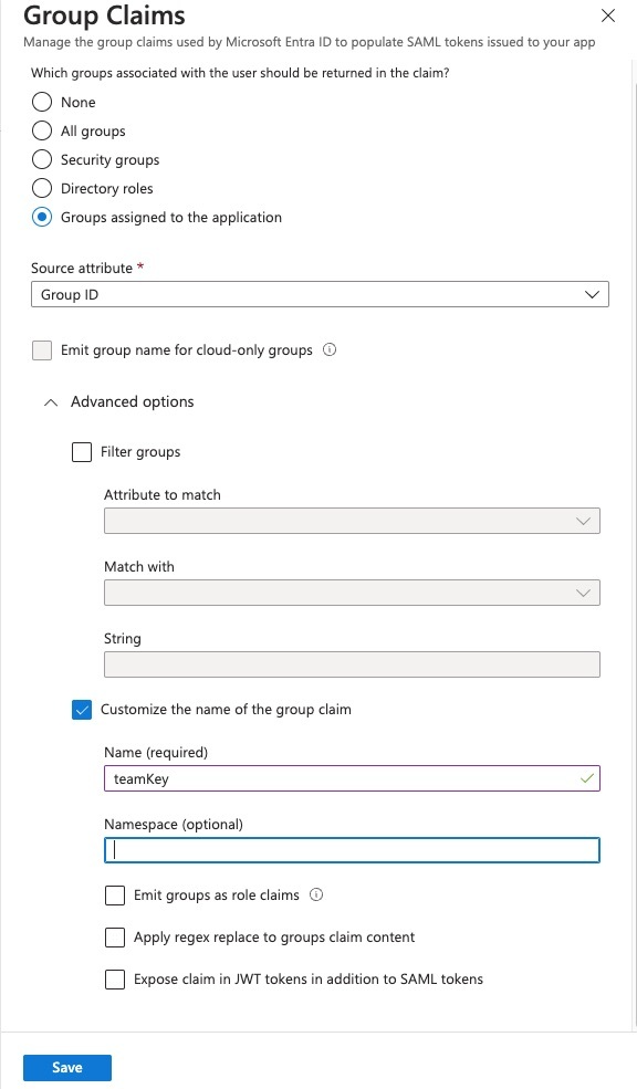The "Group Claims" dialog.