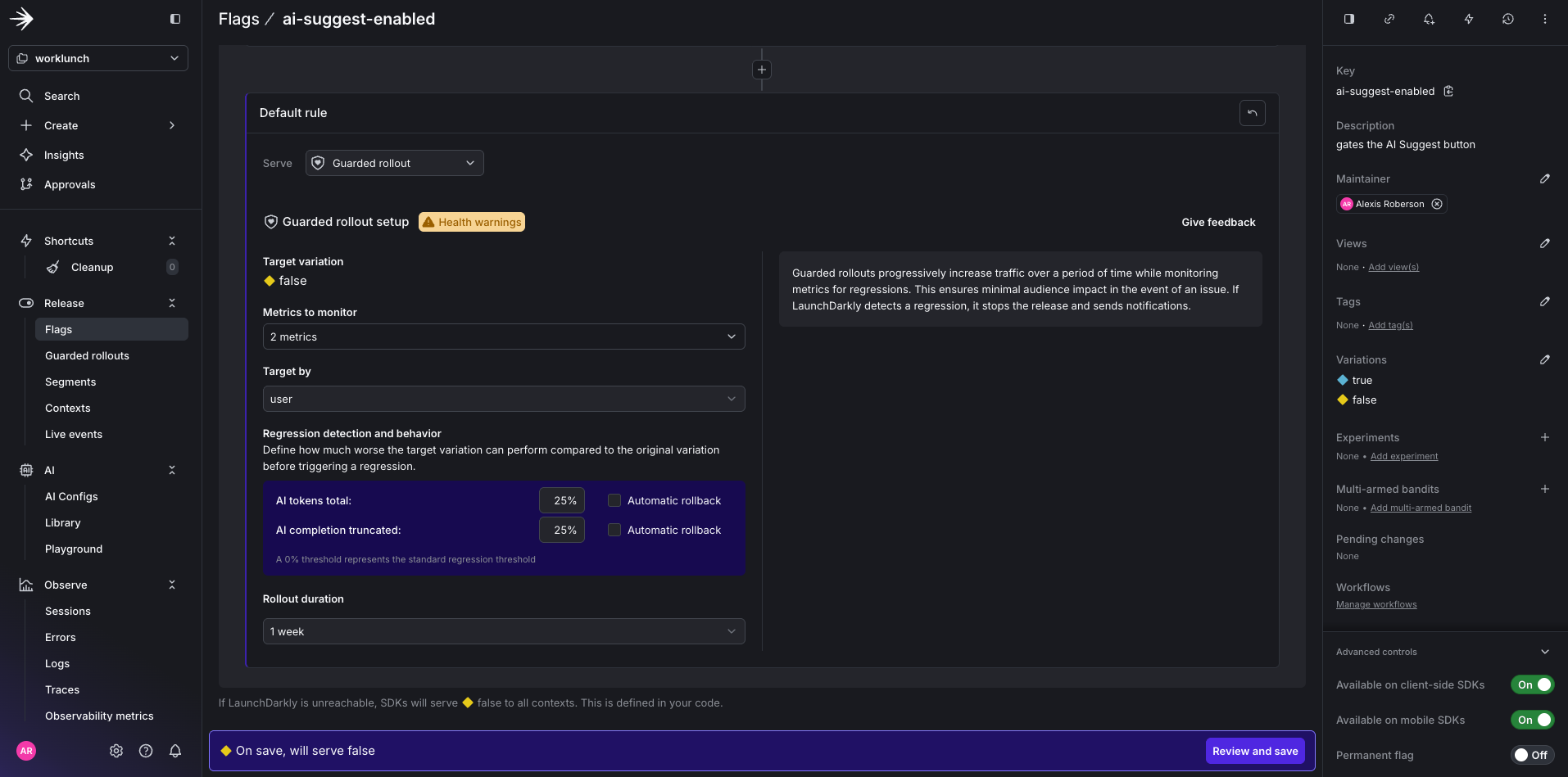 GR threshold and duration