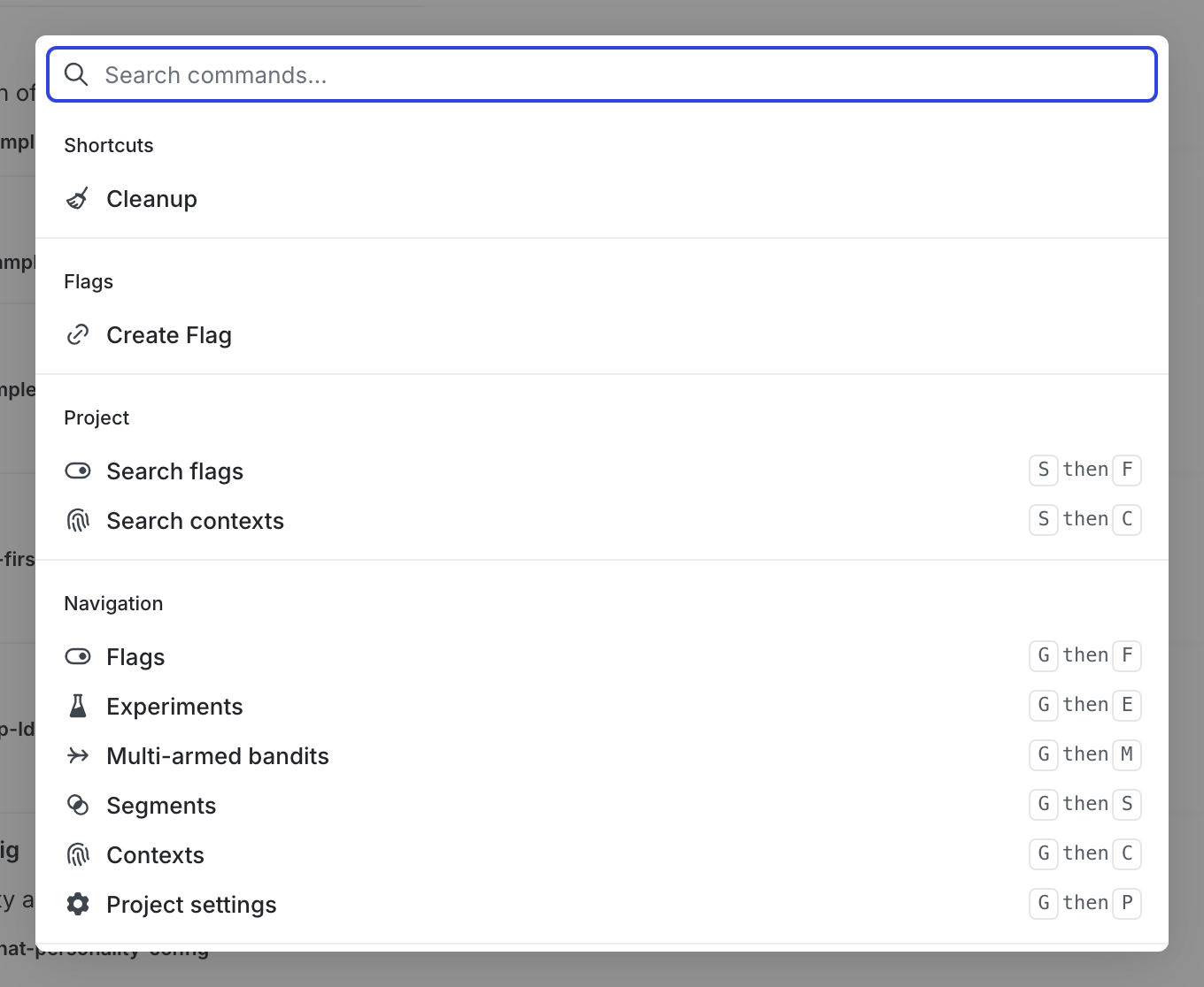 The command palette.