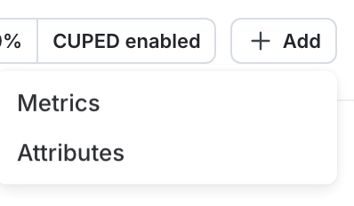 The add metric option on a running experiment.