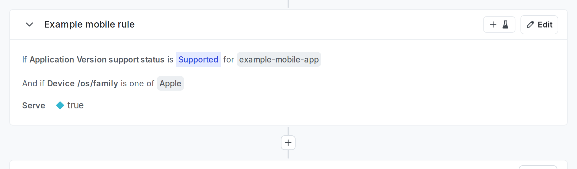 A targeting rule for mobile apps.