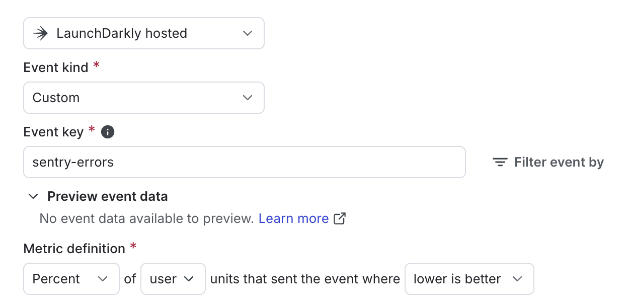 The metric creation dialog.