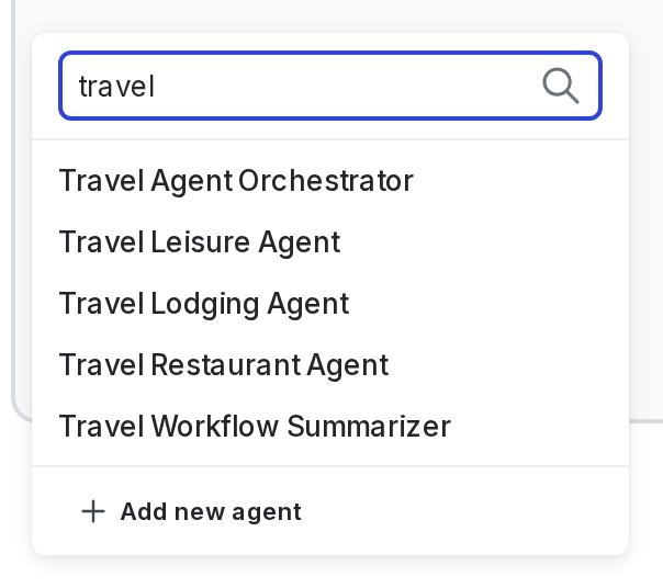 Select an agent for a new node.