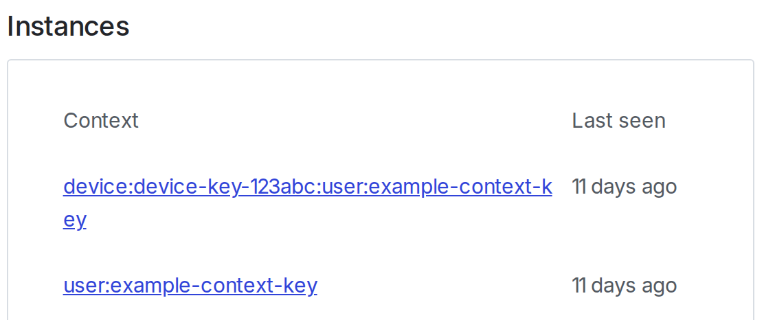 The "Instances" section with two instances.