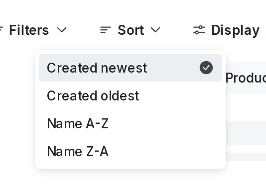 The "Sort" option on the Flags list.