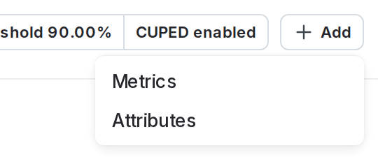 The add attribute option on a running experiment.