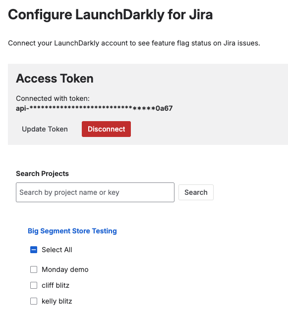 The Jira configuration screen.