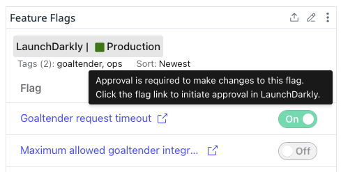 Disabled toggles in the Datadog widget.