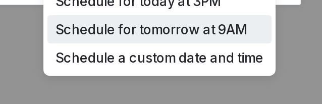 The "Schedule" options below the "Save changes" button.