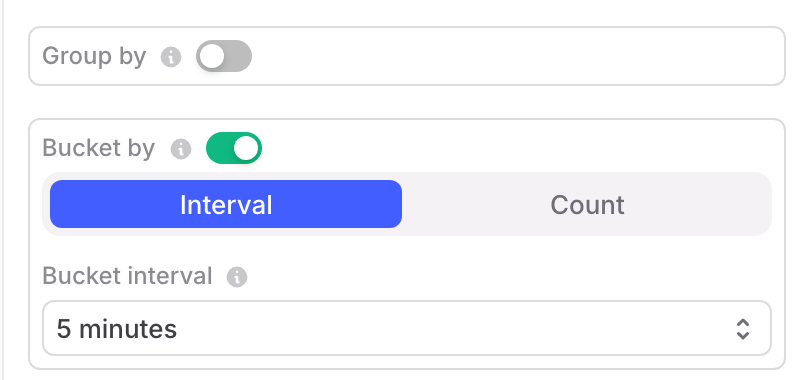 The grouping section of the add graph
panel.