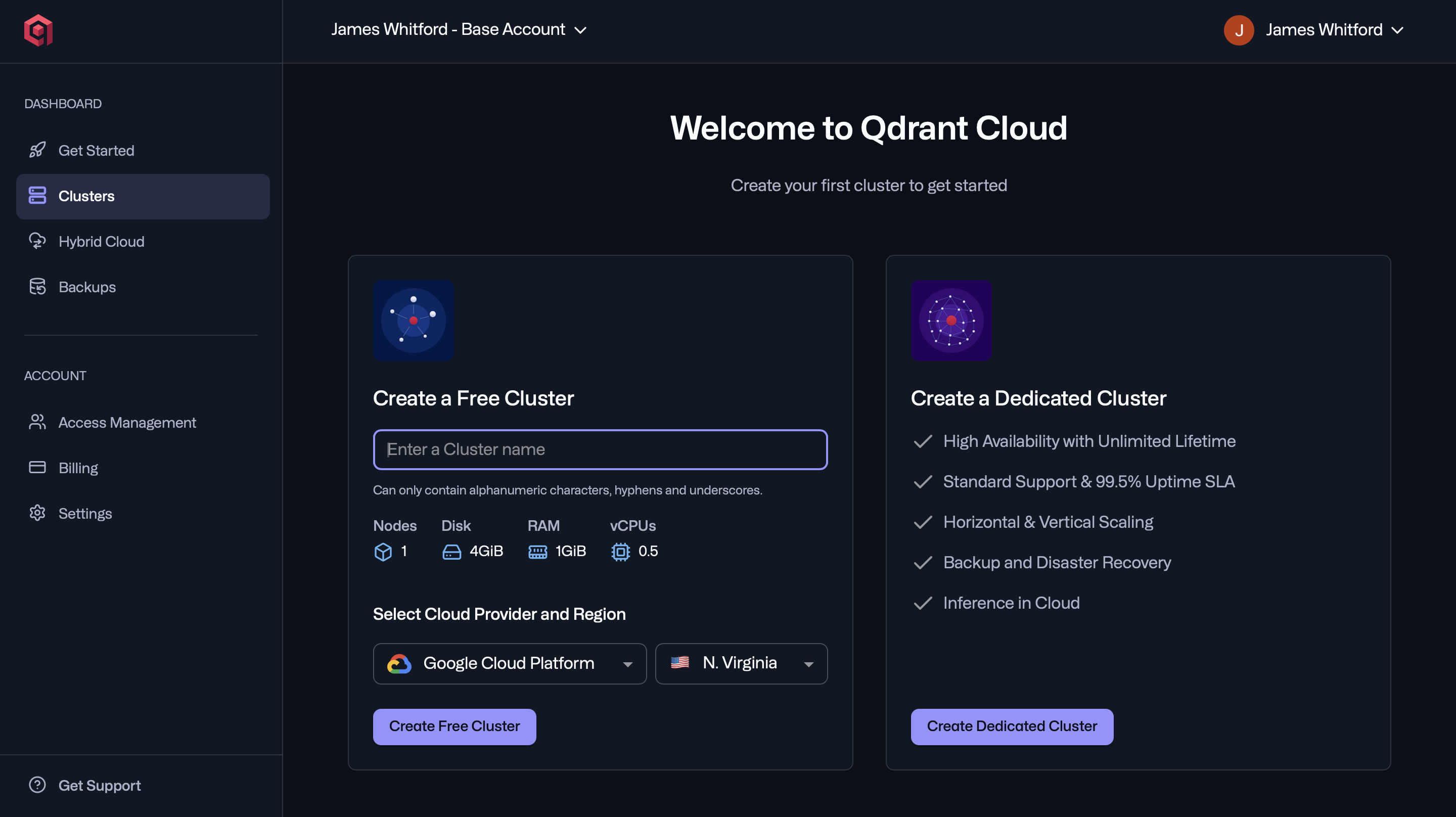 Create Qdrant Cluster