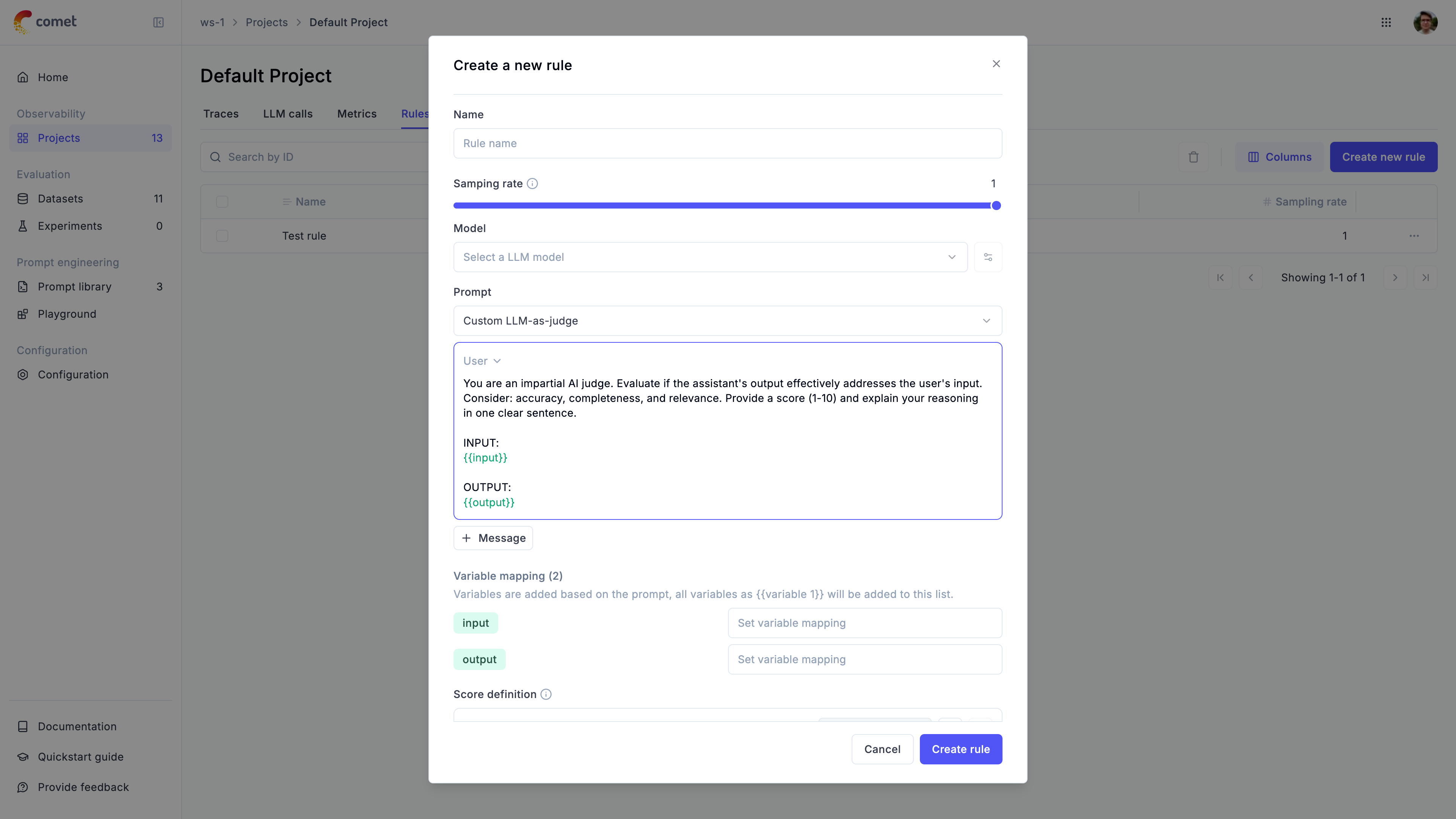 Online Evaluation rules | Opik Documentation