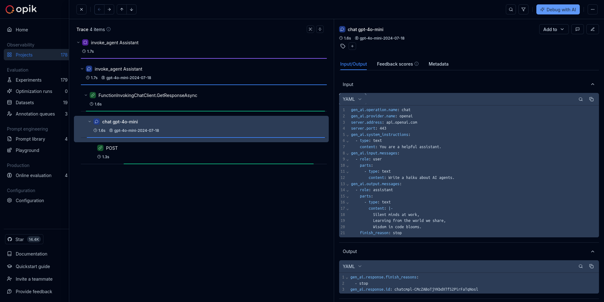 Microsoft Agent Framework .NET tracing