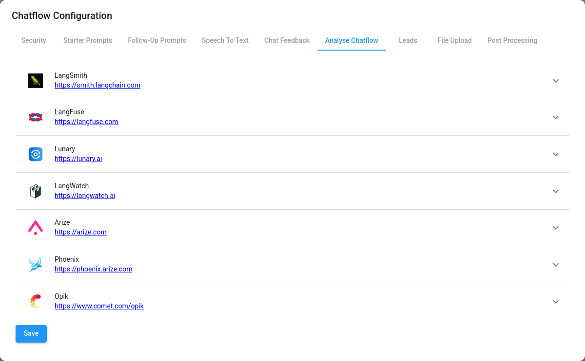 Flowise Analytics Section
