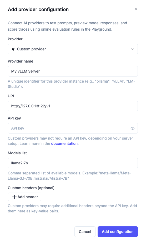 New Custom AI Provider Modal