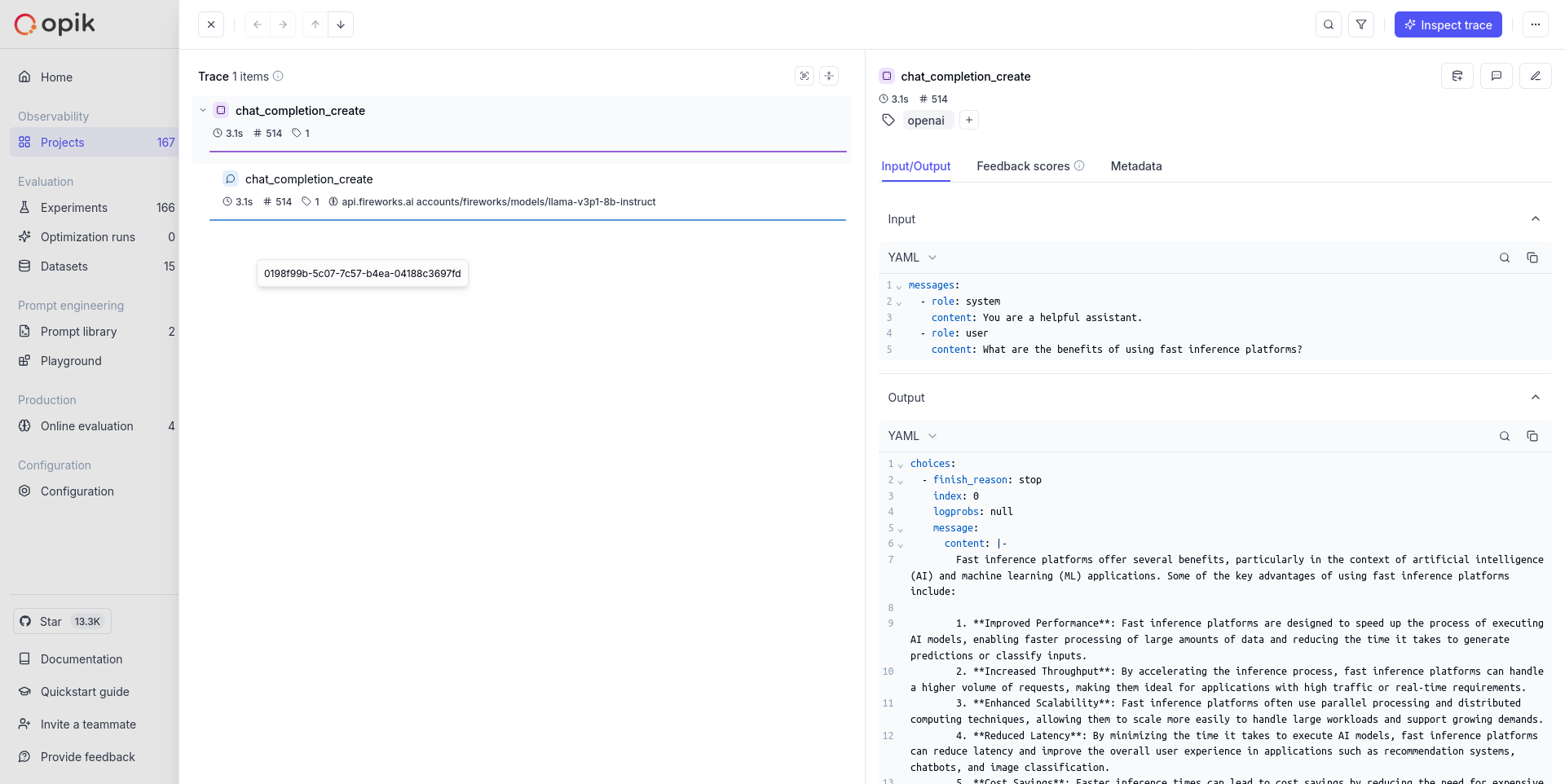 Fireworks AI Function Tracing with @track Decorator