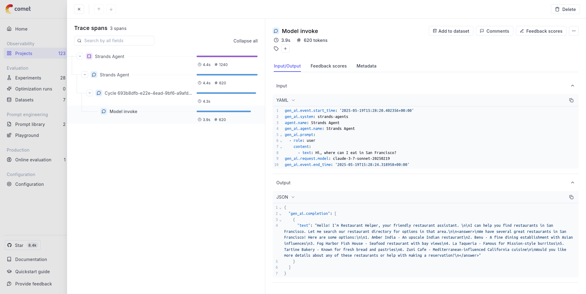 Strands Agents tracing
