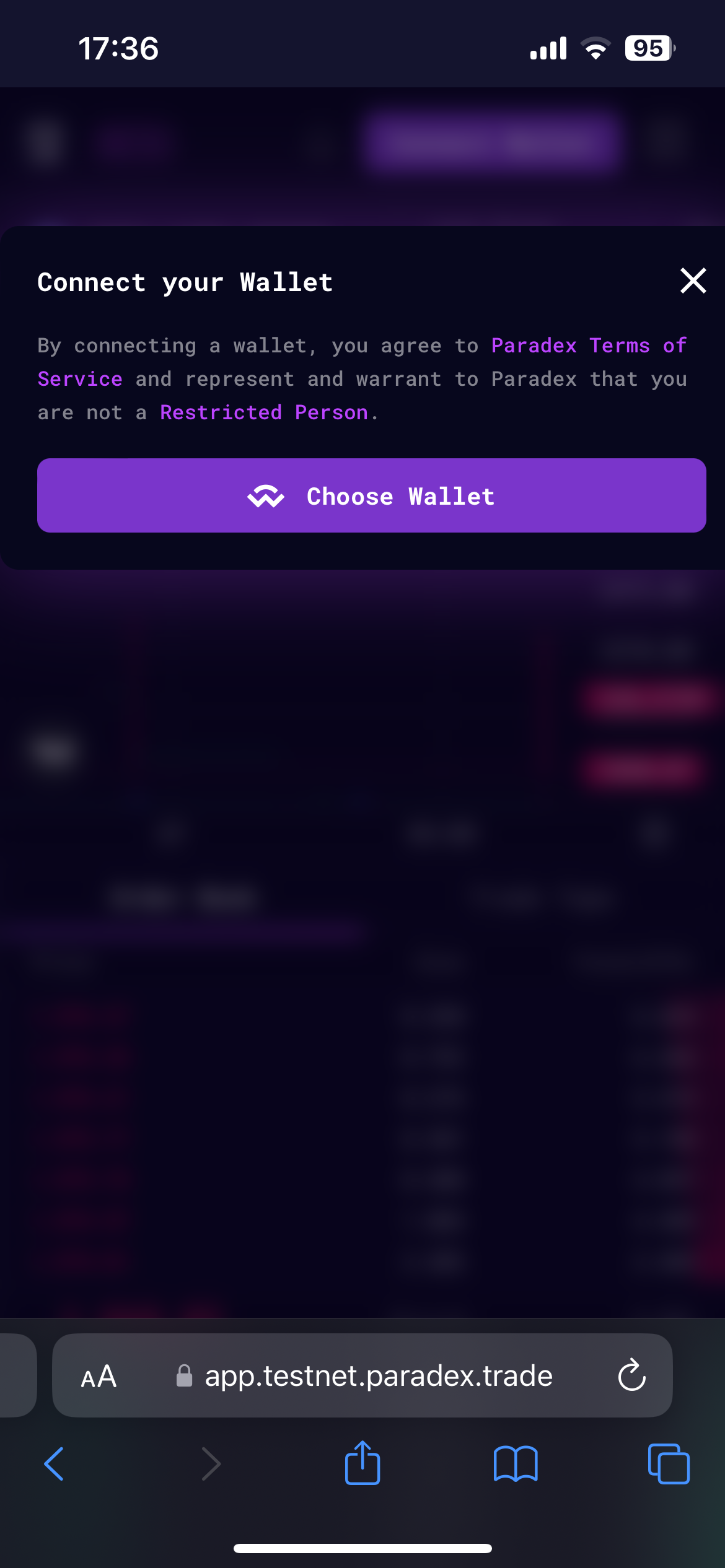 Click: Choose Wallet