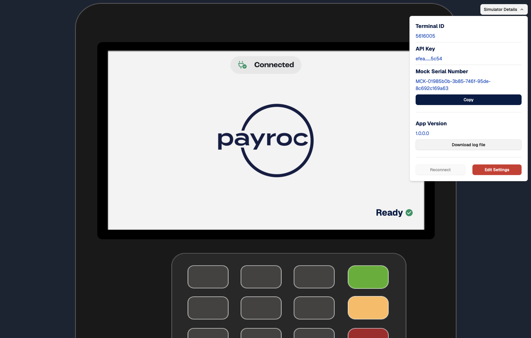 Payroc Cloud Simulator Diagram