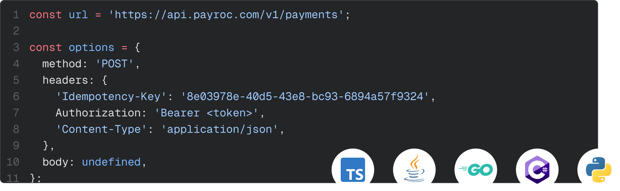 Code samples in your favourite programming language