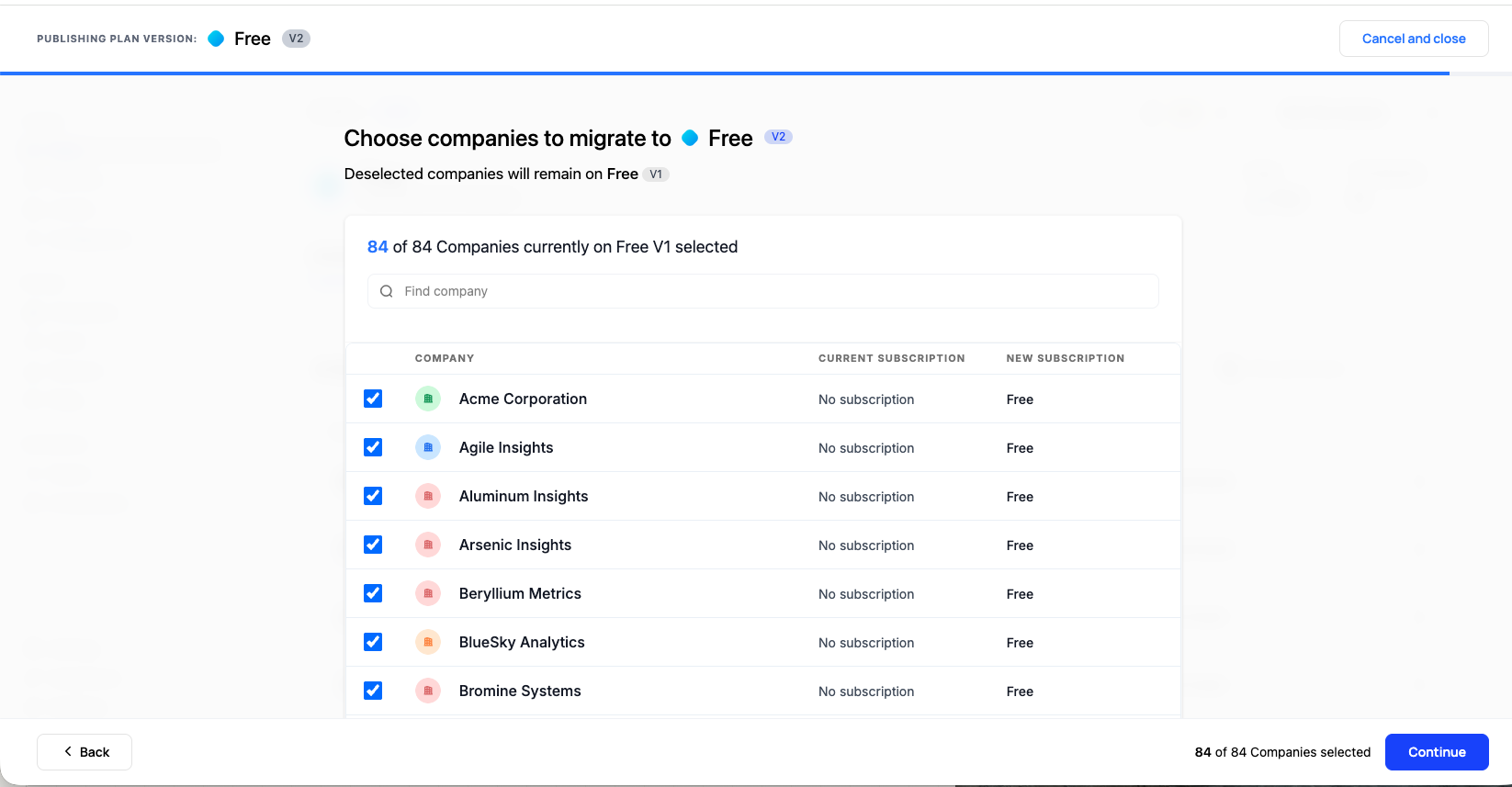 Plan version - migration 2