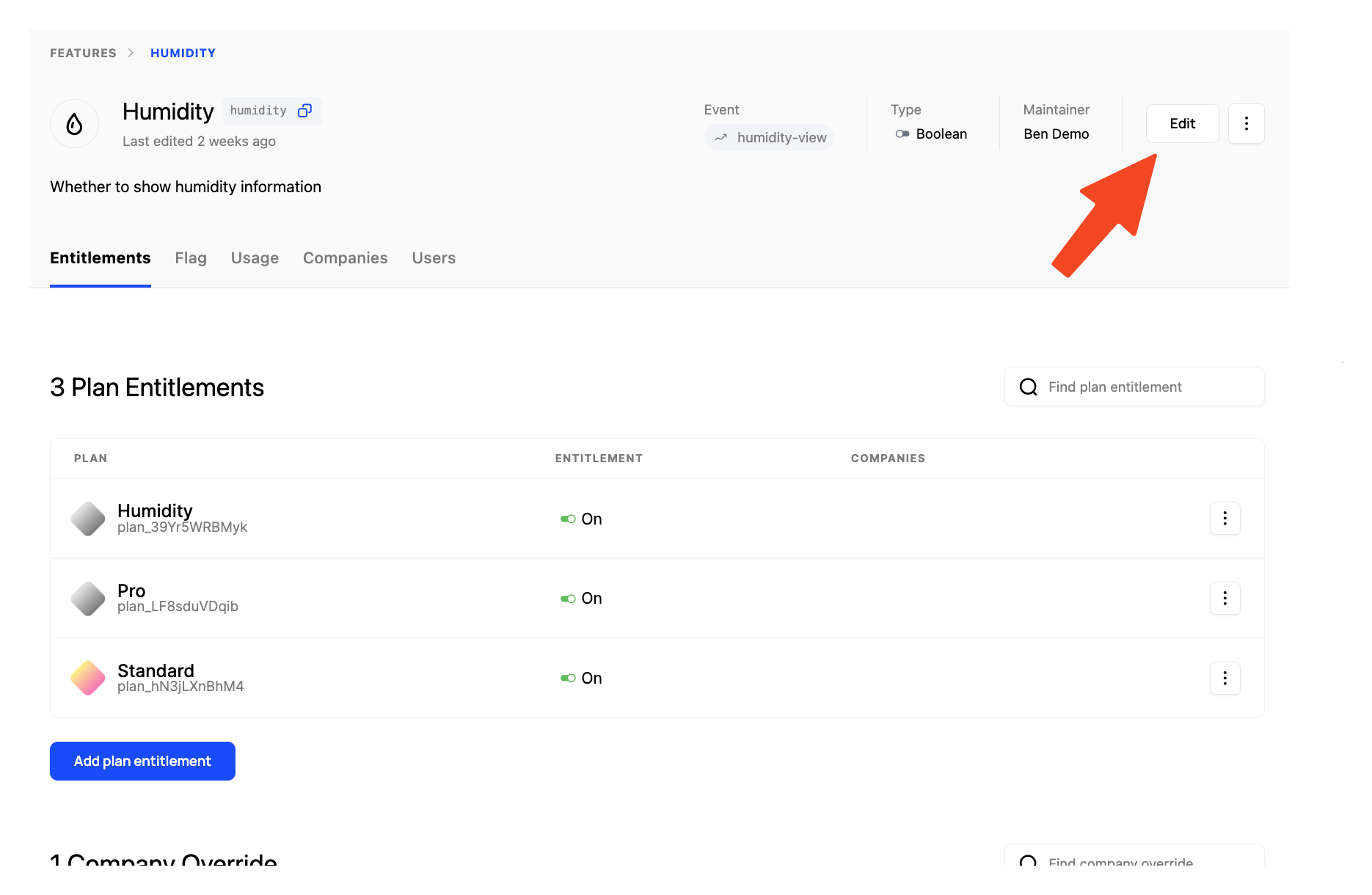 Feature View Edit
