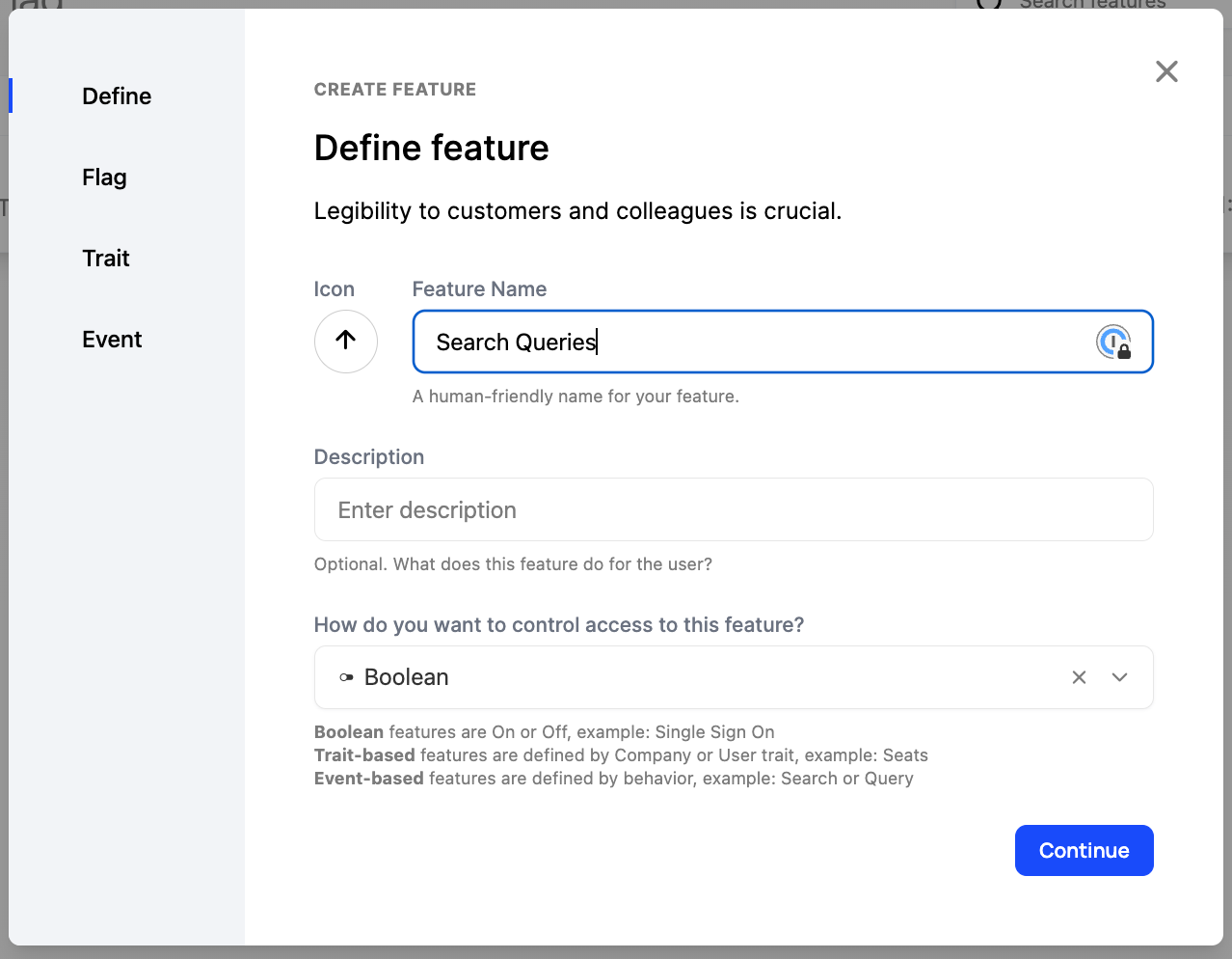 Create feature