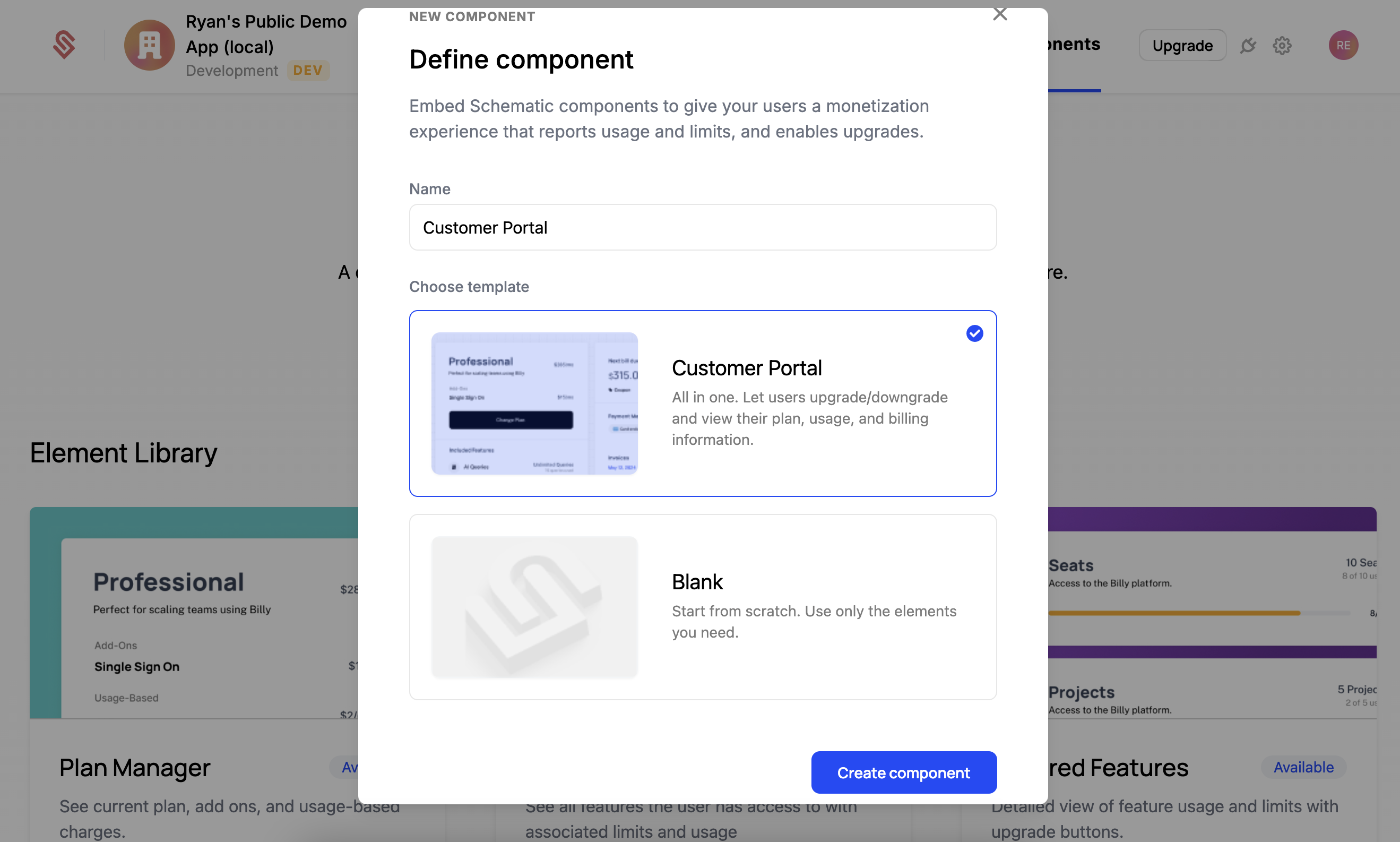 Create a component - step 1