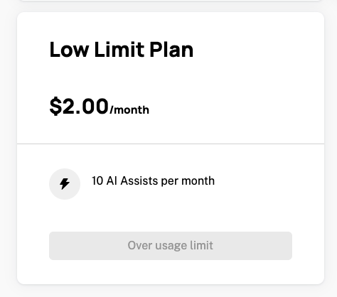 Downgrade to over limit