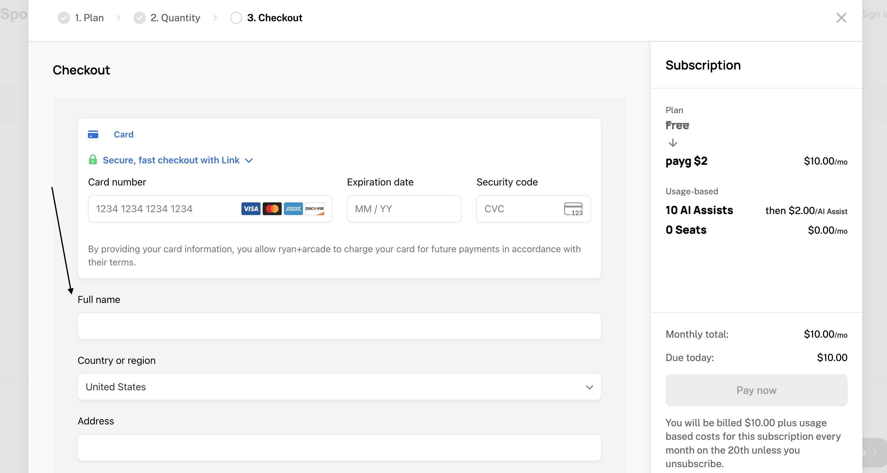 Checkout data collection