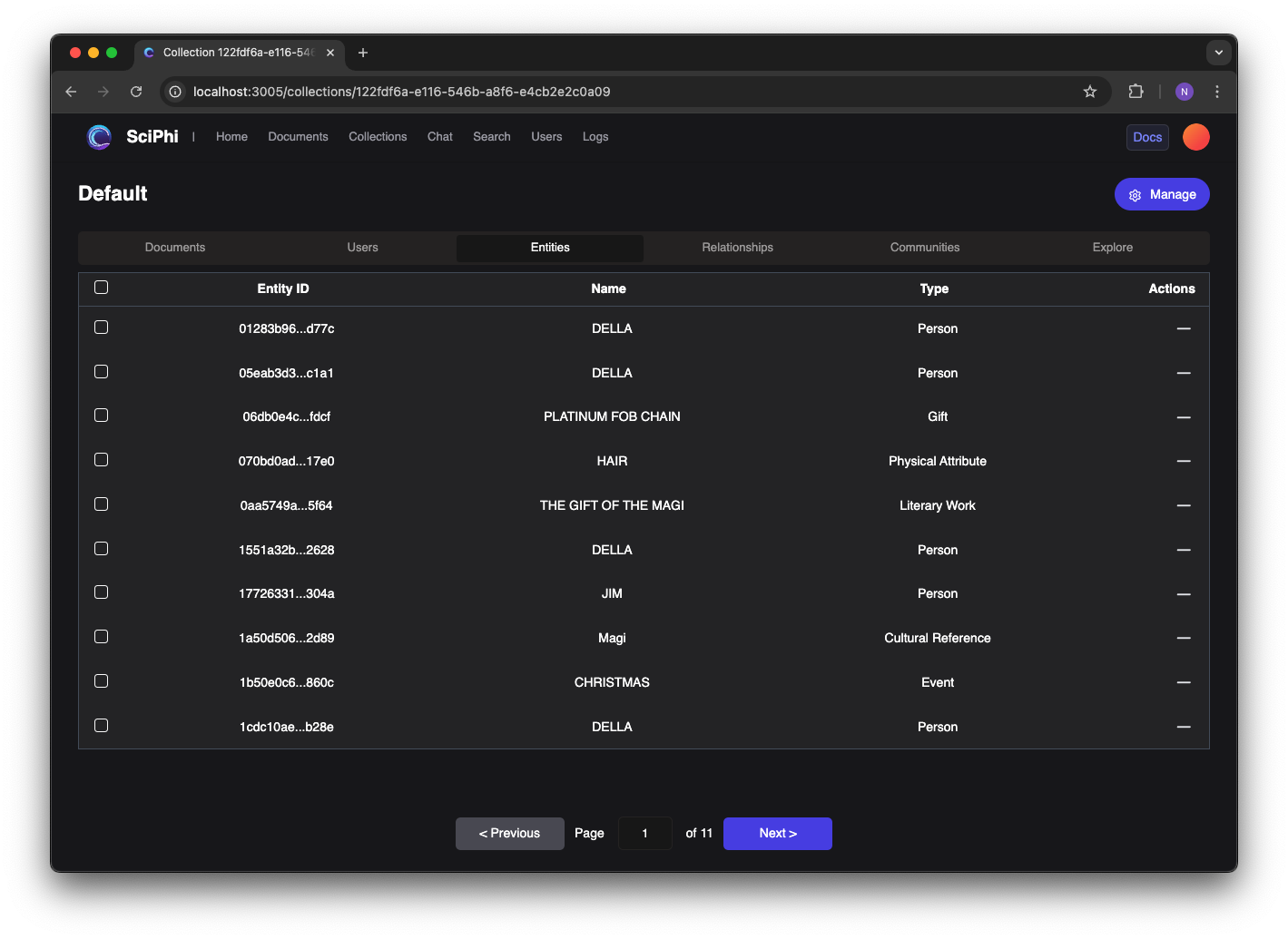 Successful ingestion and extraction in the R2R dashboard.