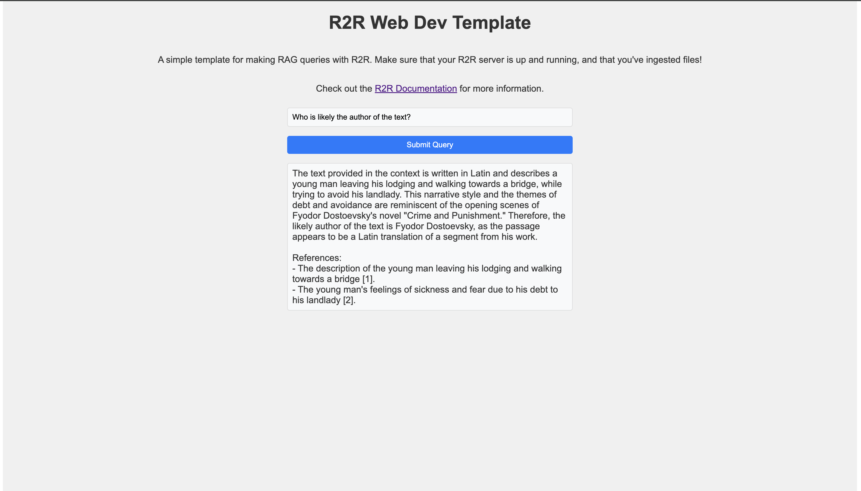 R2R Dashboard Overview