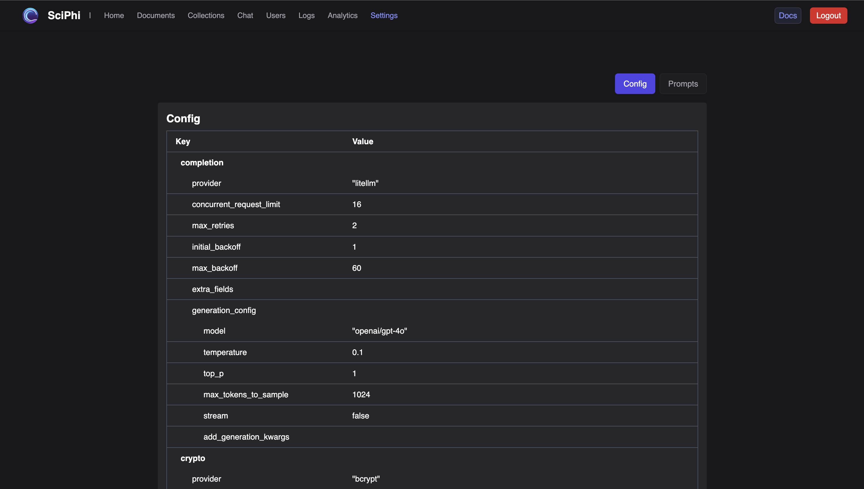 Logs Page