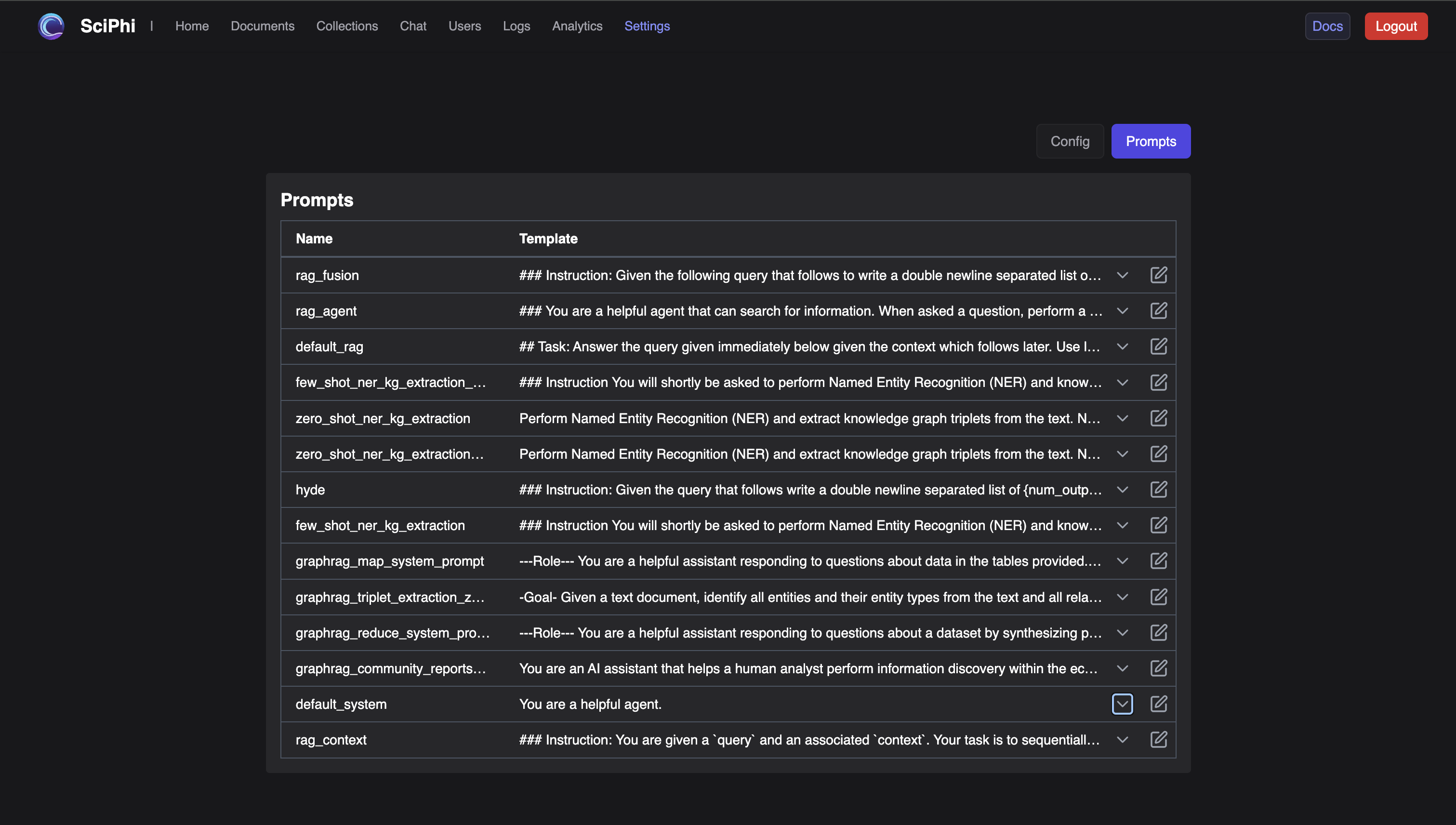 Logs Page