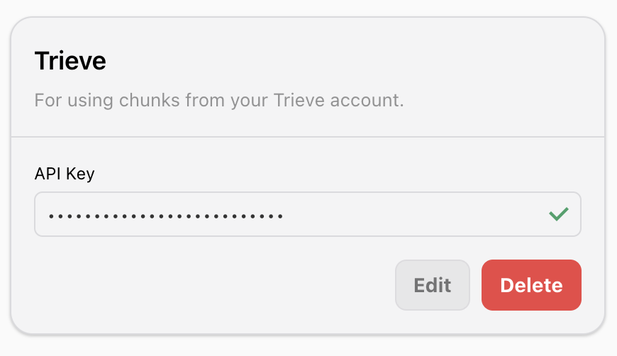 Add Trieve API key in Vapi