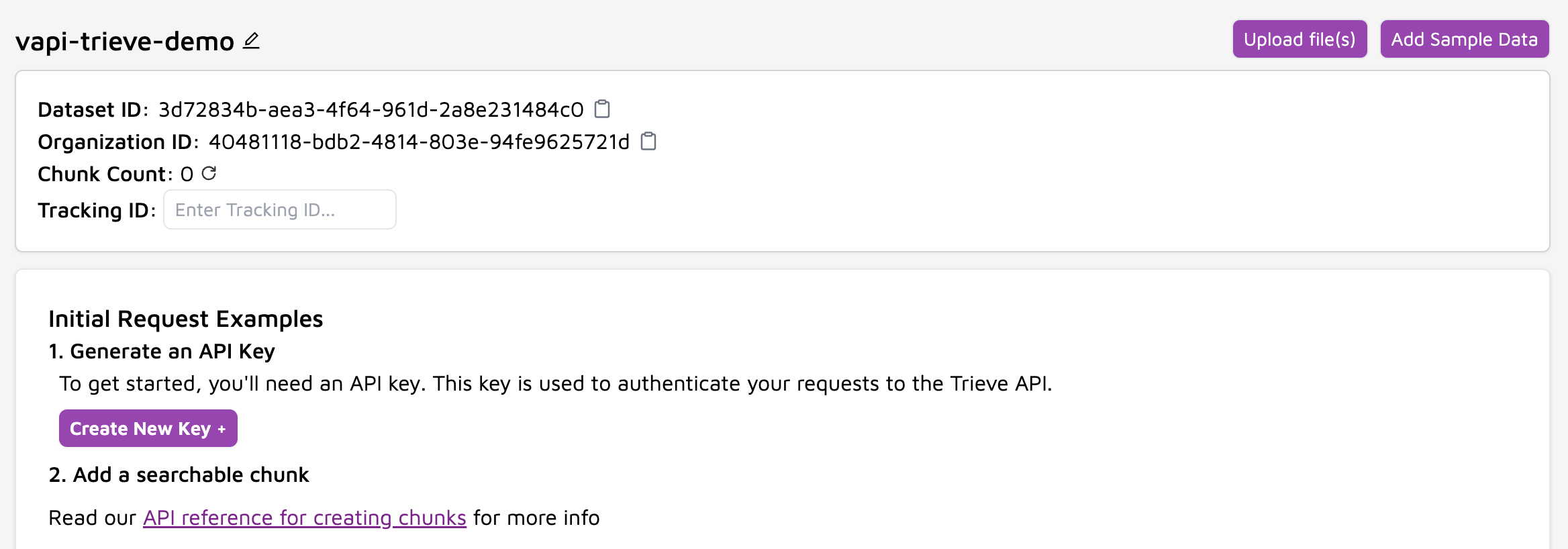 Upload files in Trieve