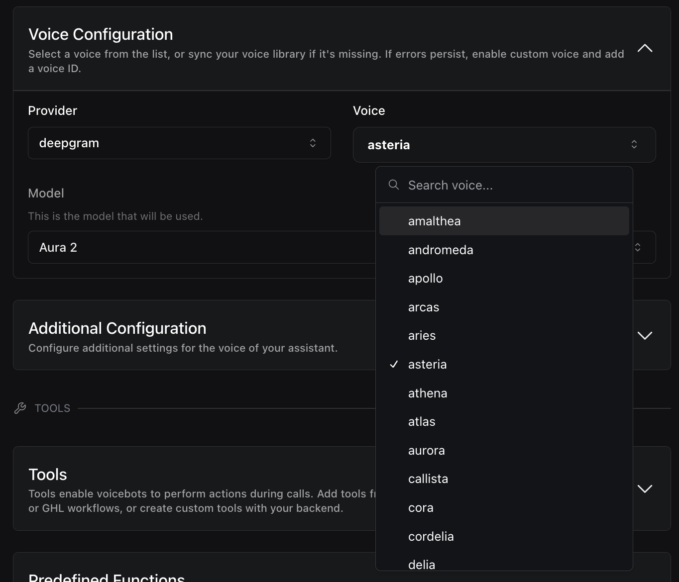 Expanded Deepgram Voice Options