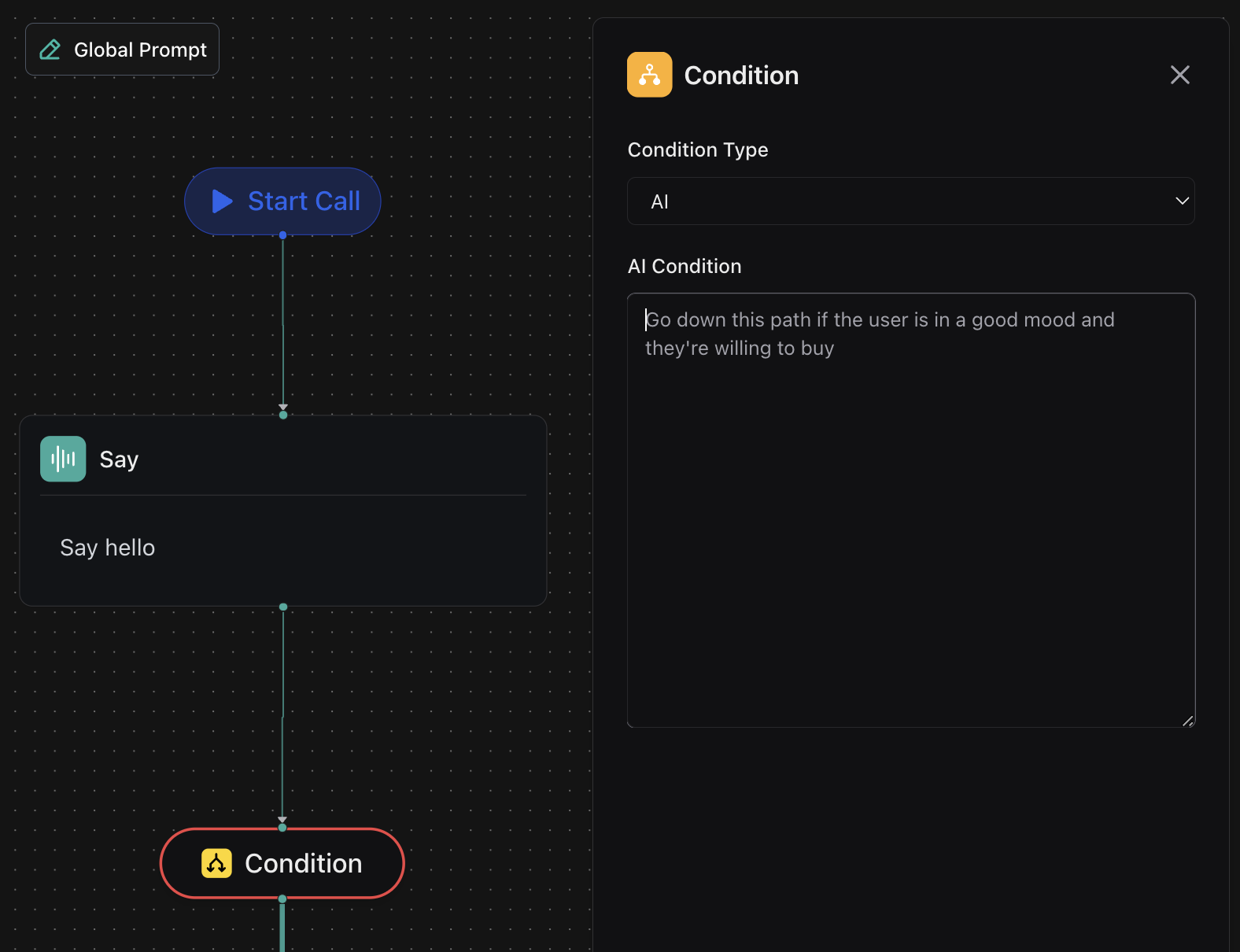 AI Edge Condition with Prompt