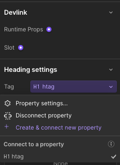 Prop on Tag setting for Heading element