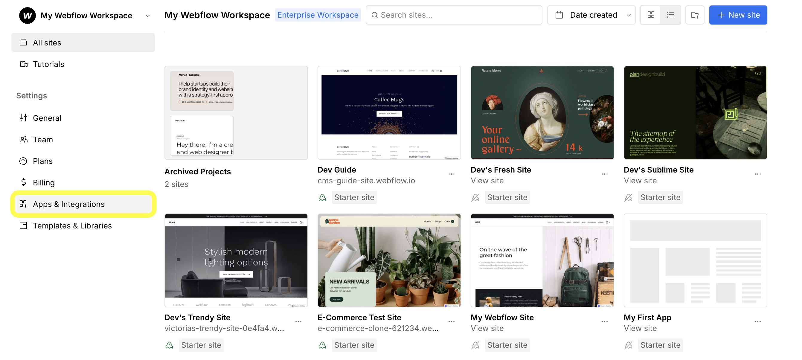 Webflow Dashboard