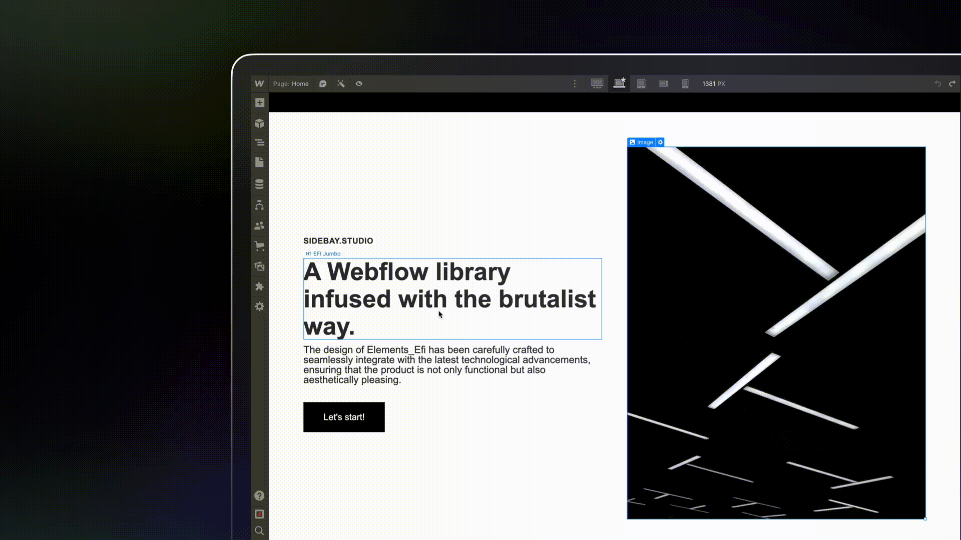 A Designer Extension creating elements on the canvas.
