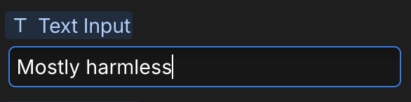 Text property in the Webflow panel