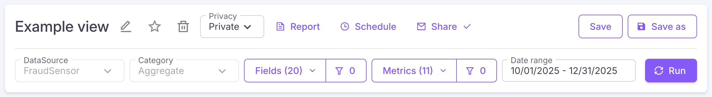 View settings section