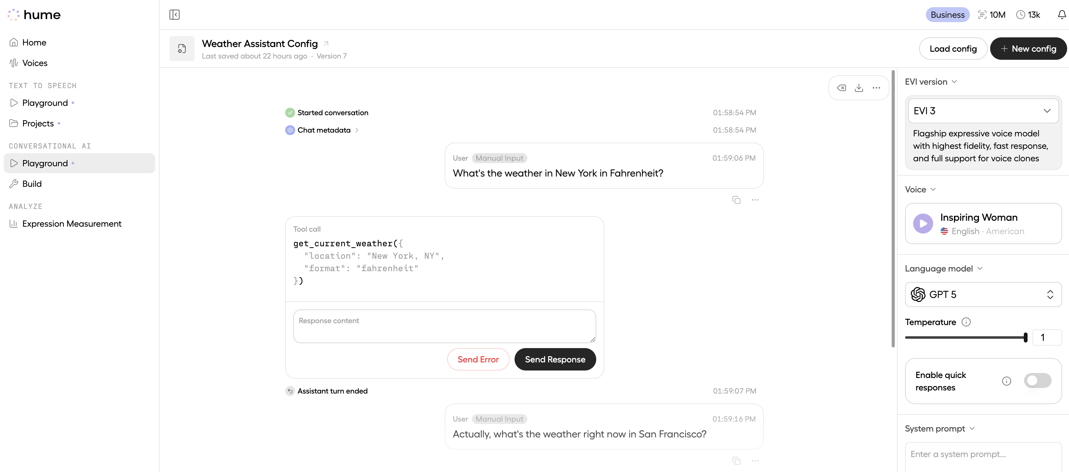 User asks EVI the weather in New York