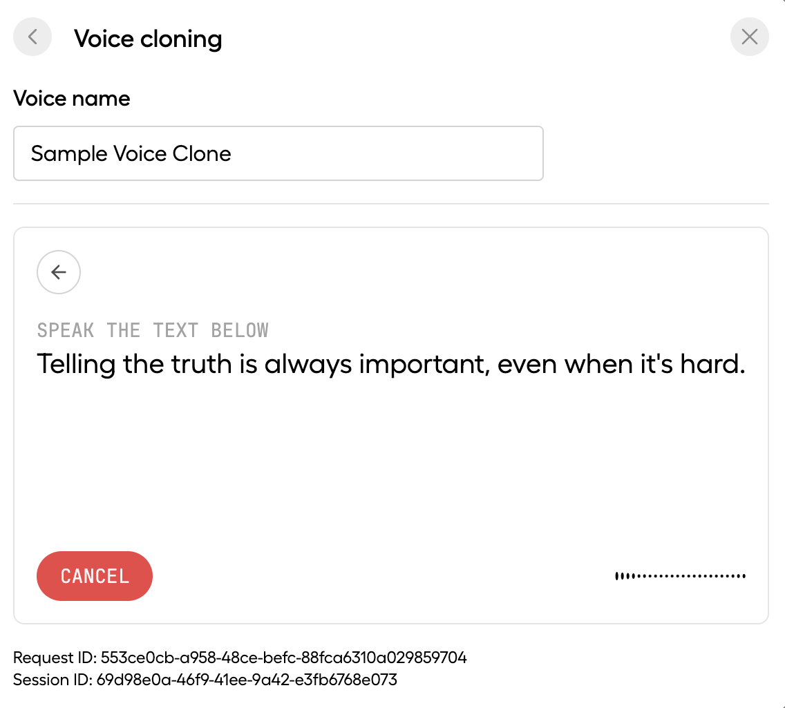 Recording session active
