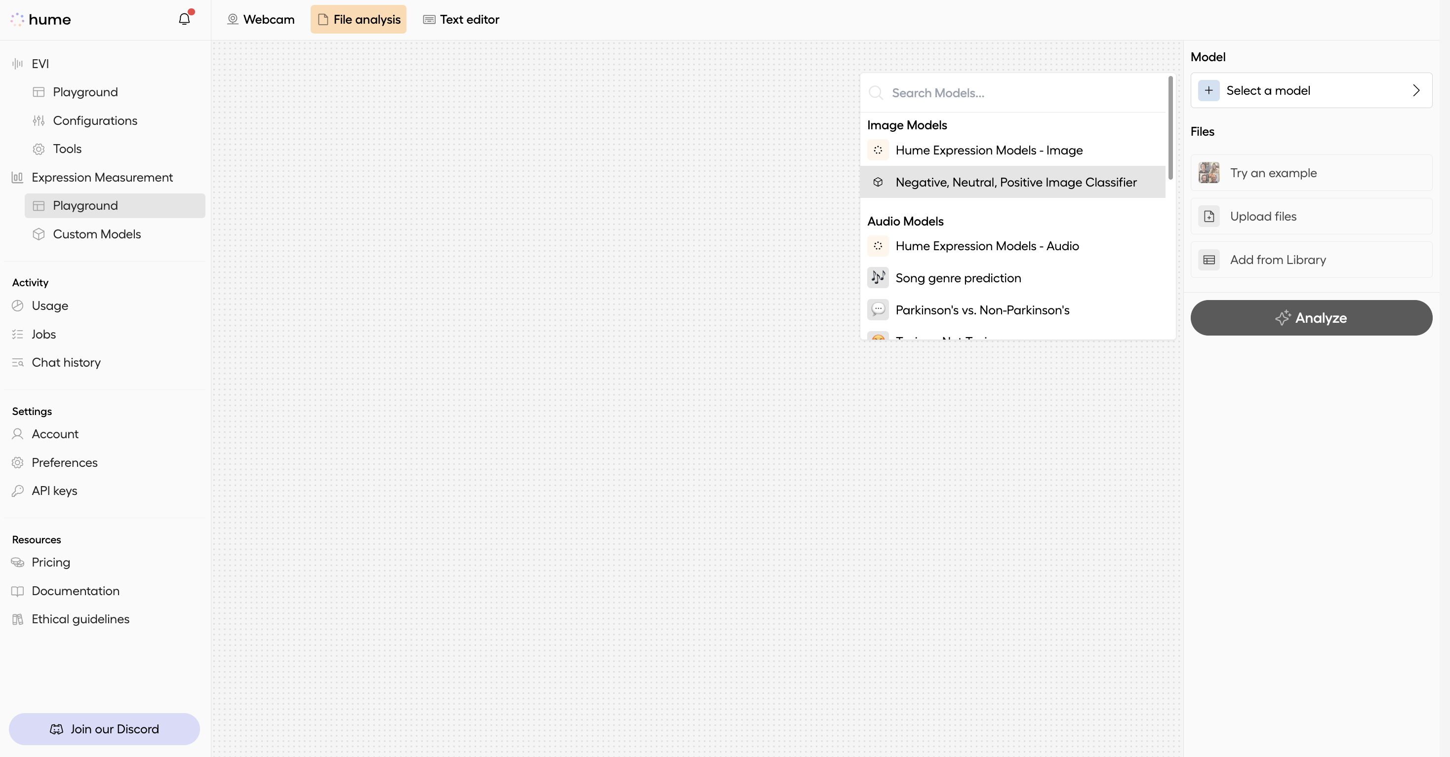 Select your custom model from the dropdown