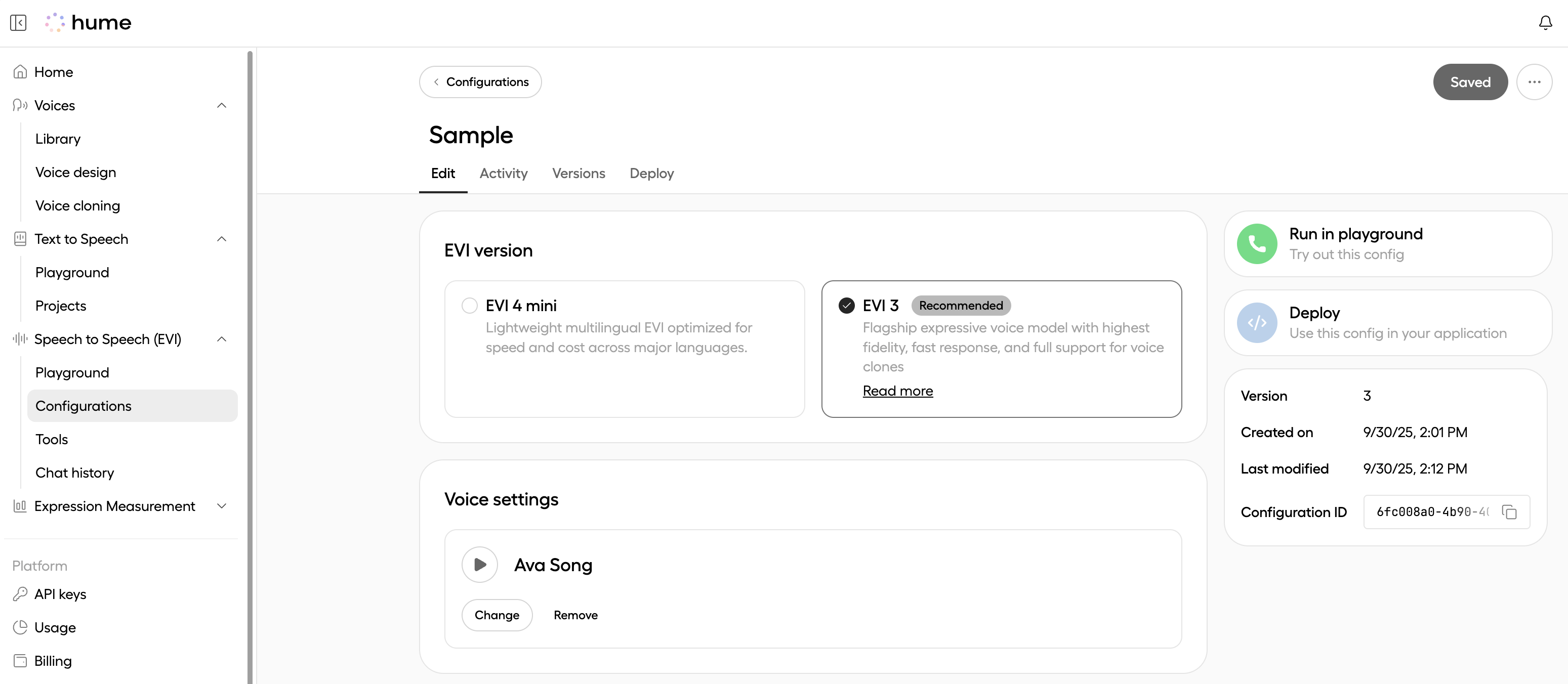 Choosing an EVI version, the seventh and final step of EVI configuration