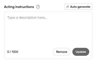 Acting instructions interface