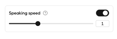 Speaking speed adjustment